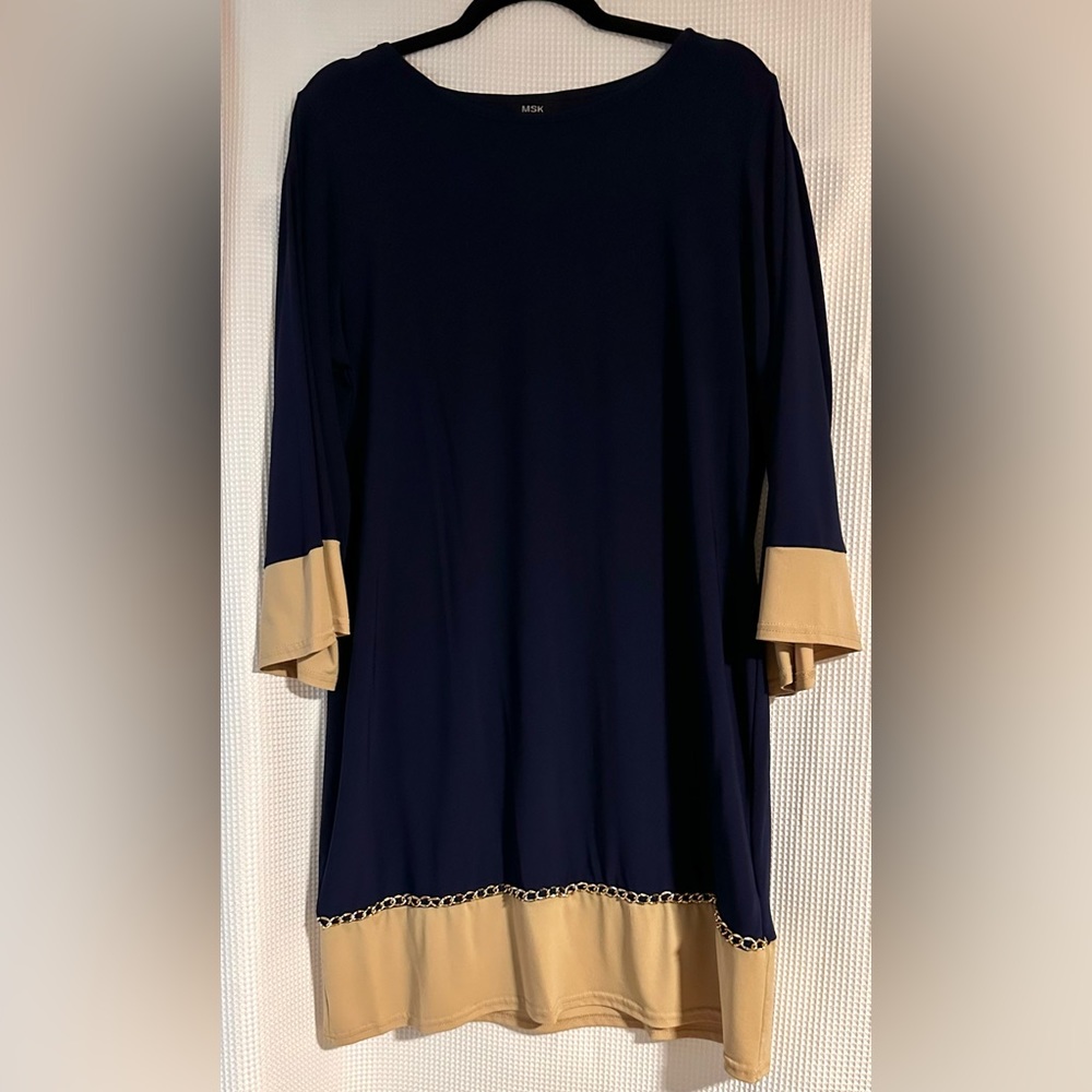 Dark blue beige dress